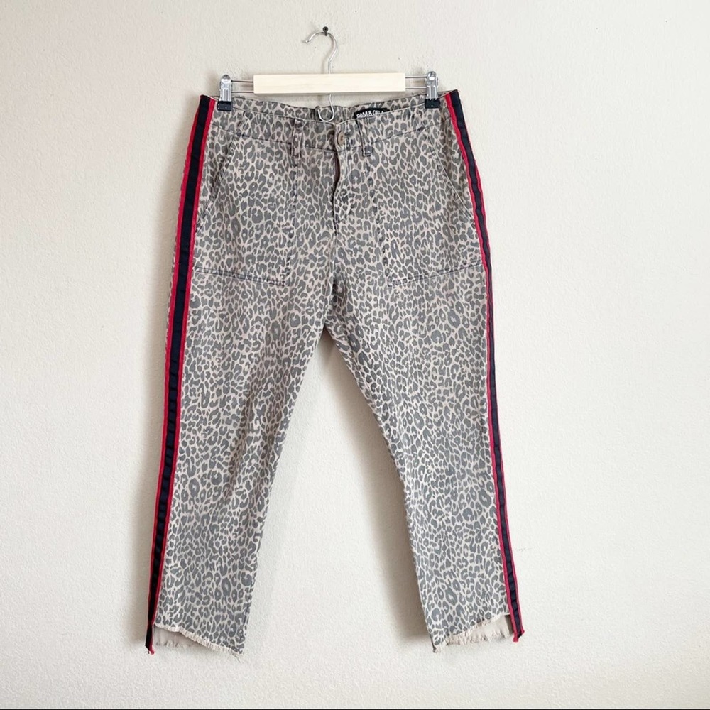 Pam & Gela Uniform Side Stripe Step Pants in Leopard - Picture 2 of 8